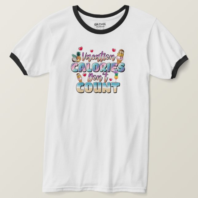 Semesterkalorier Räknas Inte Rollig Beach T-Shirt (Design framsida)