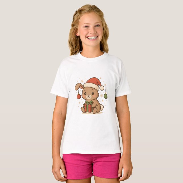 Semesterkanin i tomteluva t shirt (Hel framsida)