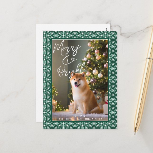 Semesterkort | ASANOHA Japansk Kimono-mönster Helg Vykort (Fram/Back In Situ)