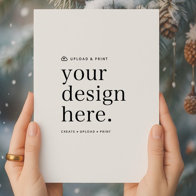 Semesterkort | Din designuppladdning Julkort (A DIY flat holiday card template to upload your own design from  Photoshop, Canva & more!)
