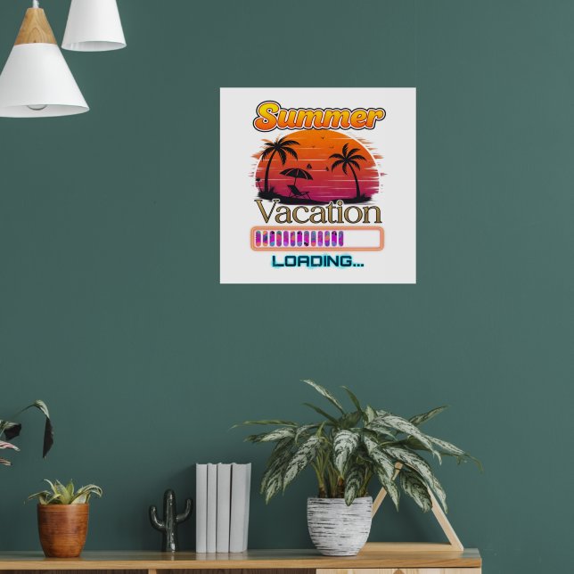 Semesterladdning Sommar Solnedgång Strand Poster (Vardagsrum 1)