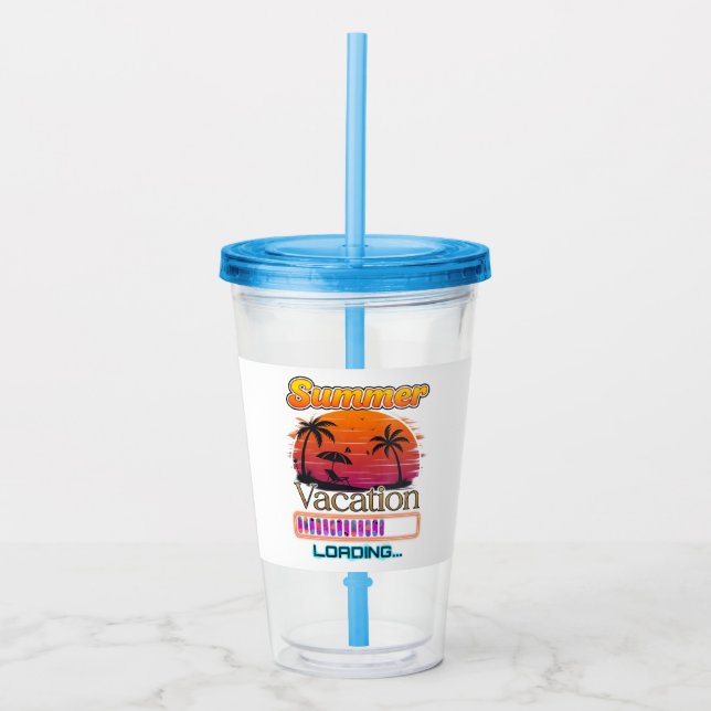 Semesterladdning Sommar Solnedgång Strand Take Away Mugg (Framsida)