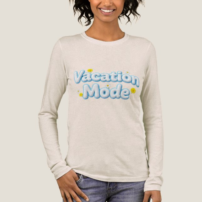 Semesterläge 3D Puffy Typografi Daisy Långärmad T Shirt (Framsida)