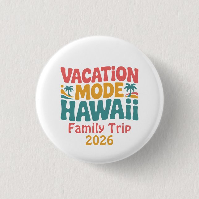 Semesterläge Hawaii Tropisk Paradis Sommarstämning Knapp (Framsida)