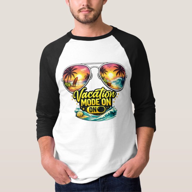 Semesterläge På strandsemester Raglan-tröja T Shirt (Framsida)