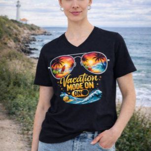 Semesterläge På strandsemester V-ringad t-shirt
