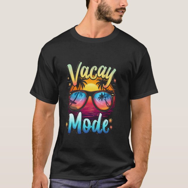 Semesterläge Semester Strand Solnedgång T Shirt (Framsida)