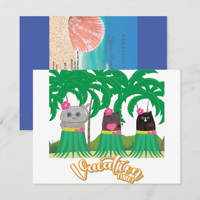 Semesterledigt Inbjudan (Fram/baksida)