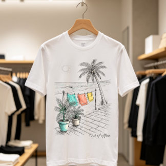 Semesterledigt strandscen t shirt