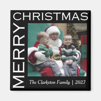 Semestermagnet familjefoto med God Jul Magnet