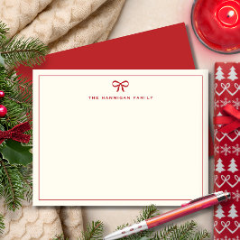 Semestern Familj Söt Röd Slinga Elegant Jul Anteckningskort