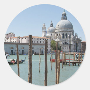 Semestern i Venedig landskap rundaklistermärken Runt Klistermärke