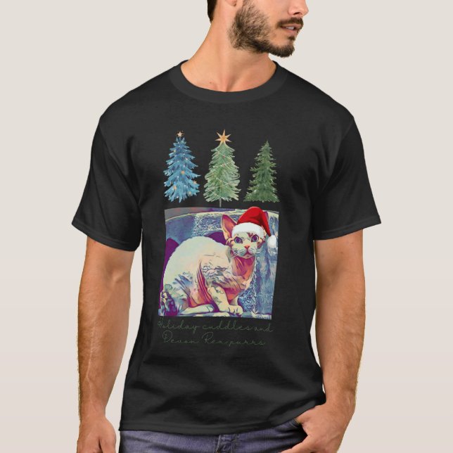 Semesternävar och Devon Rex katter spinnar rolig k T Shirt (Framsida)