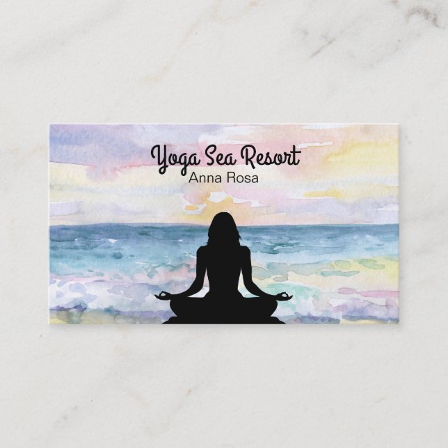 Semesterort för Yoga för Mindfulness för hav för Visitkort (Framsida)
