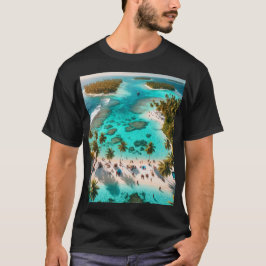Semesterort vid stranden med klart blått vatten Ak T Shirt