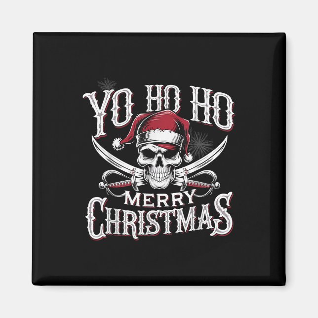 Semesterpirat Yo Ho Ho God Jul Santa Hatt  Magnet (Framsidan)