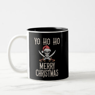 Semesterpirat Yo Ho Ho jul Santa båtliv Två-Tonad Mugg