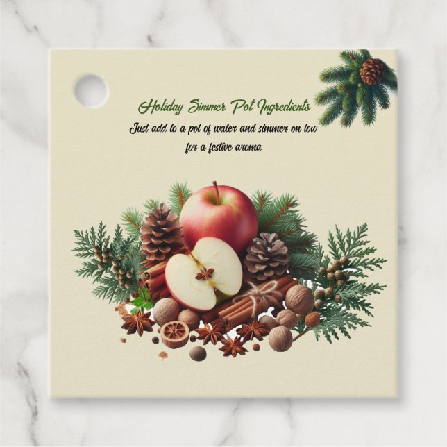 Semesterpresent Apple Doftande Simmer Pot  Märken Gåvor Etiketter (Framsida)