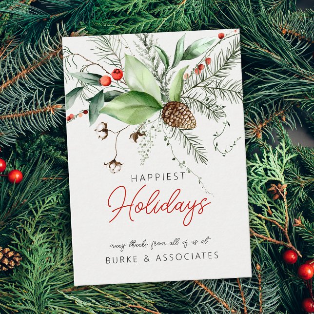 Semesterpresent Företag Grönska Personlig Visitkort (Holiday Business Greenery Personalized Business Card)