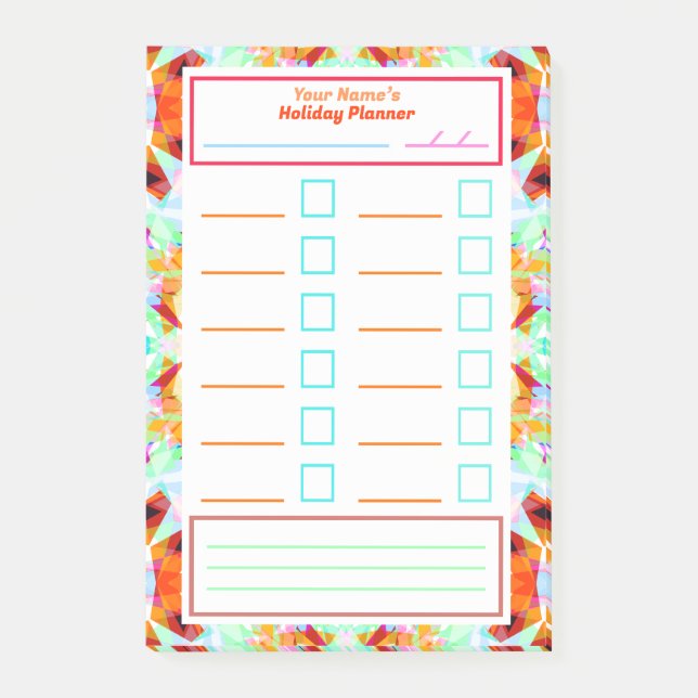 Semesterpresent Uppgiftsplanering Paketeringslista Post-it Block (Framsida)