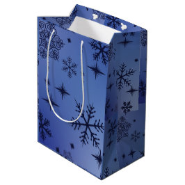 Semesterpresentpåse med svart snöflingstryck