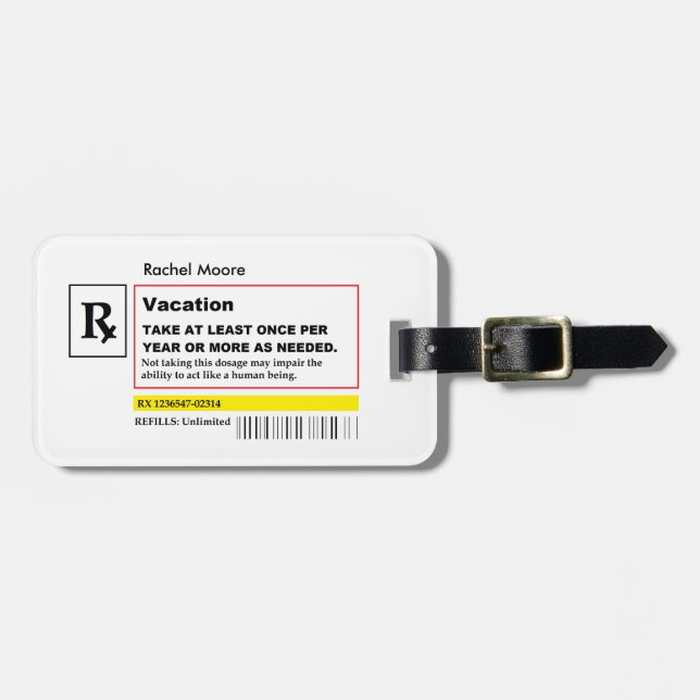 "Semesterrecept" personlig Lugg. Märkre Bagagebricka (Horisontell Framsida)