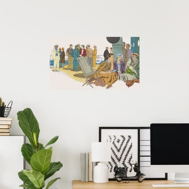 Semesterresa, kryssningsfartyg på däck poster (Hemmakontoret)