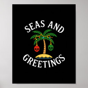 Semesters Högtider Hälsningar Pun Pirate Says Krys Poster