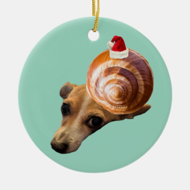 Semestersnäcka Julgransprydnad Keramik (Framsidan)