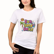 Semesterstämning – Sol, Sand, Leende Tecknad Dam