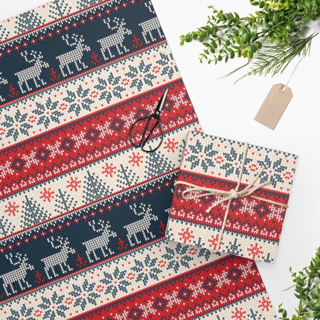 Semesterstickad Mönster Jul Personlig Presentpapper (Skapare uppladdad)