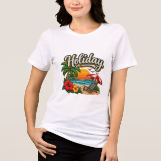 Semesterstrand T-shirt, Tropisk Semestertroja för T Shirt