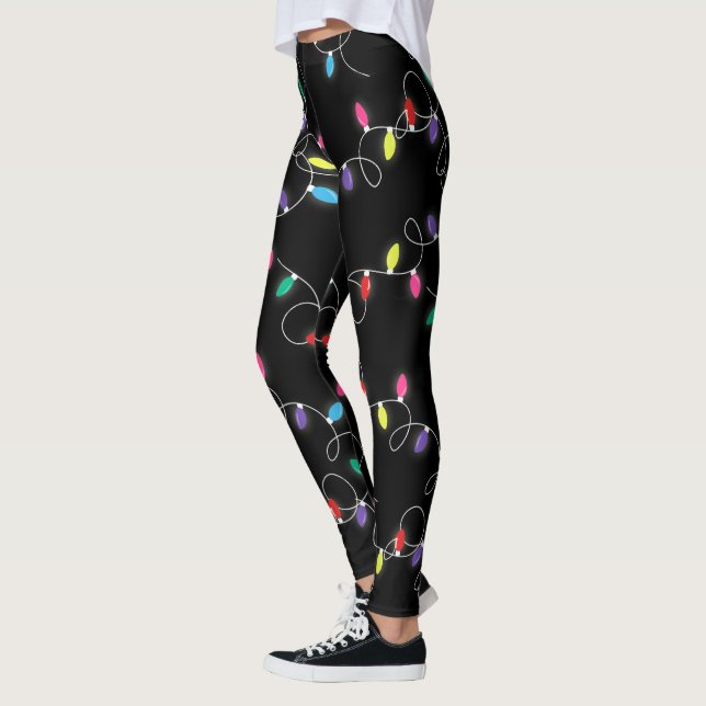 semesterströmbelysning övertryckta leggings (Vänster)