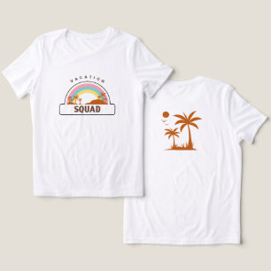 Semestertrupp Palmträd vid stranden & regnbåge T Shirt