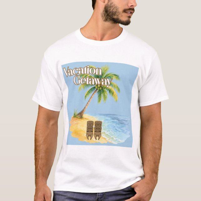 Semesterutflykt Tropisk Strand Herr T-Shirt (Framsida)
