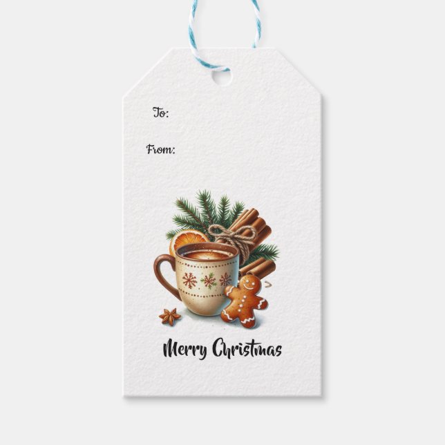 Semestervärme kaffe och kaka presentetikett (Framsidan)