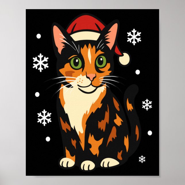 Semestervarvkitten Söt Julkatt Design Enhetlig Lån Poster (Framsidan)