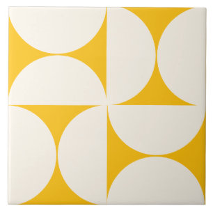 Semi-cirklar för modern geometrisk Gult Tile Kakelplatta