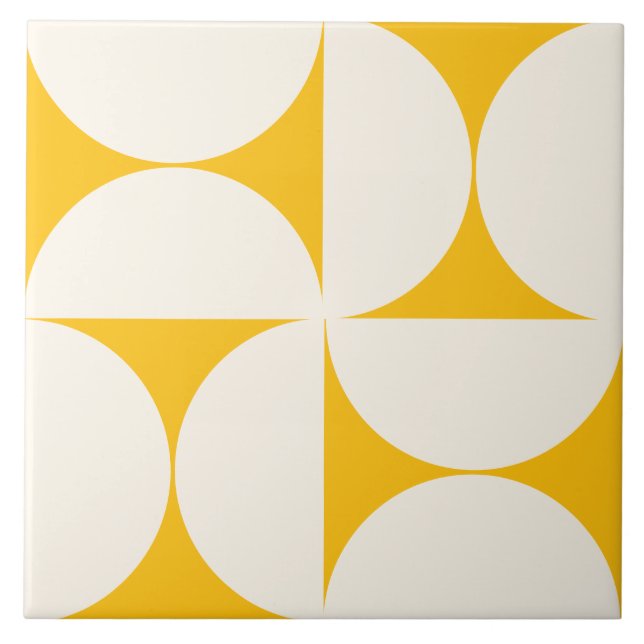 Semi-cirklar för modern geometrisk Gult Tile Kakelplatta (Framsidan)