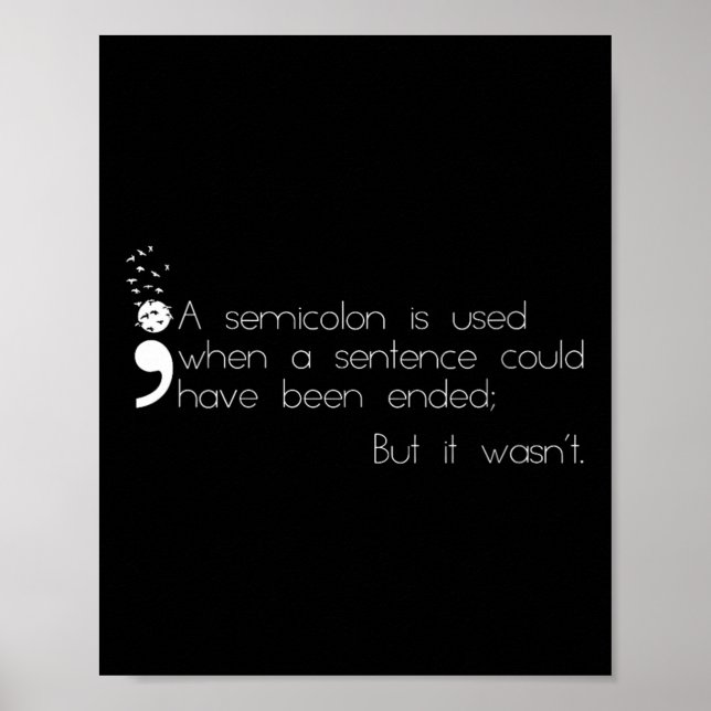 Semi Colon Definition Suicide Prevention Awareness Poster (Framsidan)