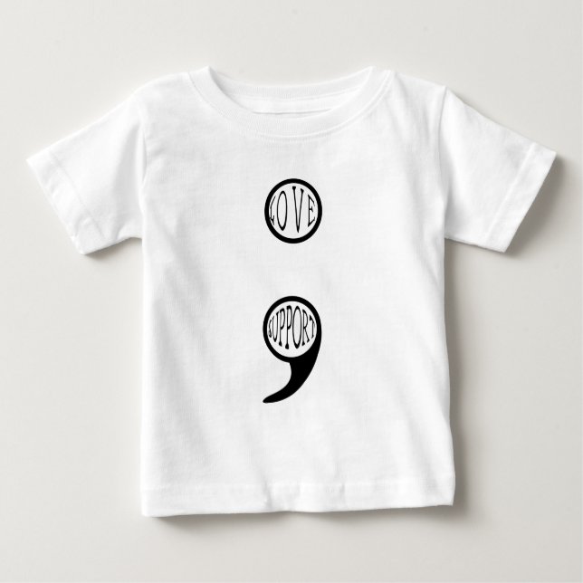 Semi Colon Kärlek och support T-shirt (Framsida)