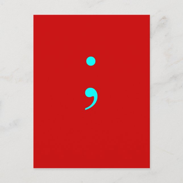 Semi Colon - Red Vykort (Framsida)