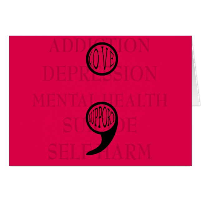 Semi Colons nya betydelse Kärlek & support Hälsningskort (Framsidan Horizontal)