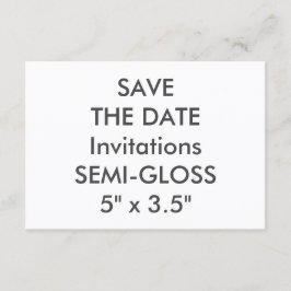 SEMI-GLOSS 110lb 5-tums x 3,5-tums bröllopsinbjudn Spara Datumet