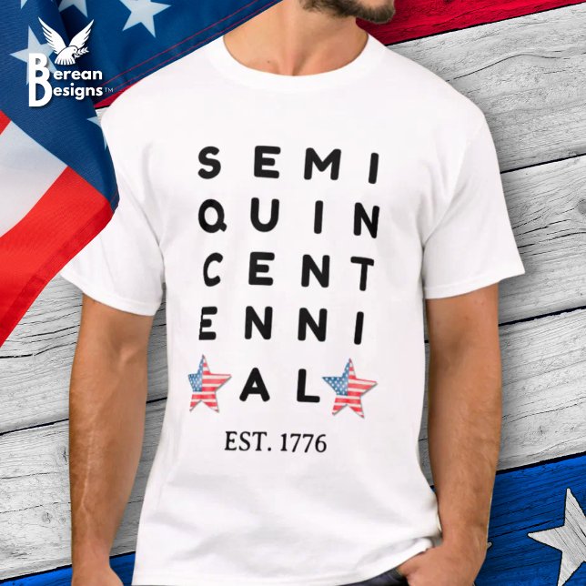 Semi-kvintcentenarie 1776 2026 Amerika 250-årsjubi T Shirt (America 250th semiquincentennial Tshirt with American star design. Great souvenir for him and her.)