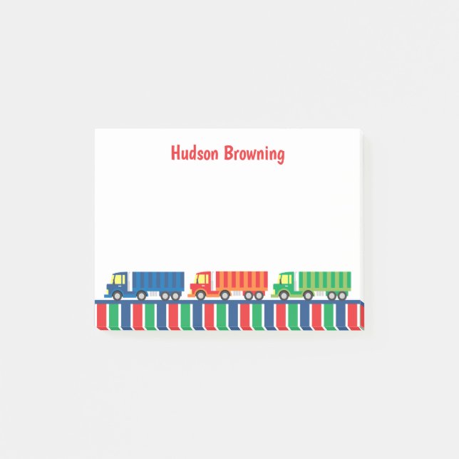 Semi Lastbil Convoy Personlig Post it Anteckningsb Post-it Block (Framsida)