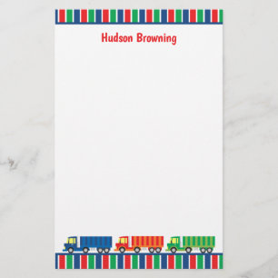 Semi Lastbil Convoy Personlig Stationery Brevpapper