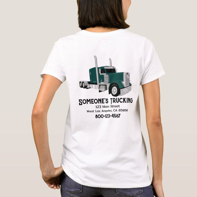 Semi Lastbil Grönt T Shirt (Baksida)