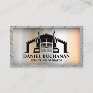 Semi Lastbil Logotyp Metall Steel Background Visitkort