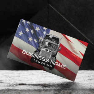 Semi Lastbil Professionell Trucking American Flagg Visitkort
